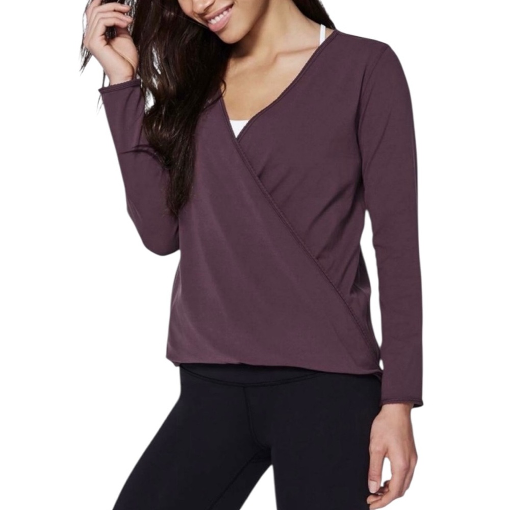 Lululemon athletica “Full Freedom” Long Sleeve Top in Black Cherry (Z)